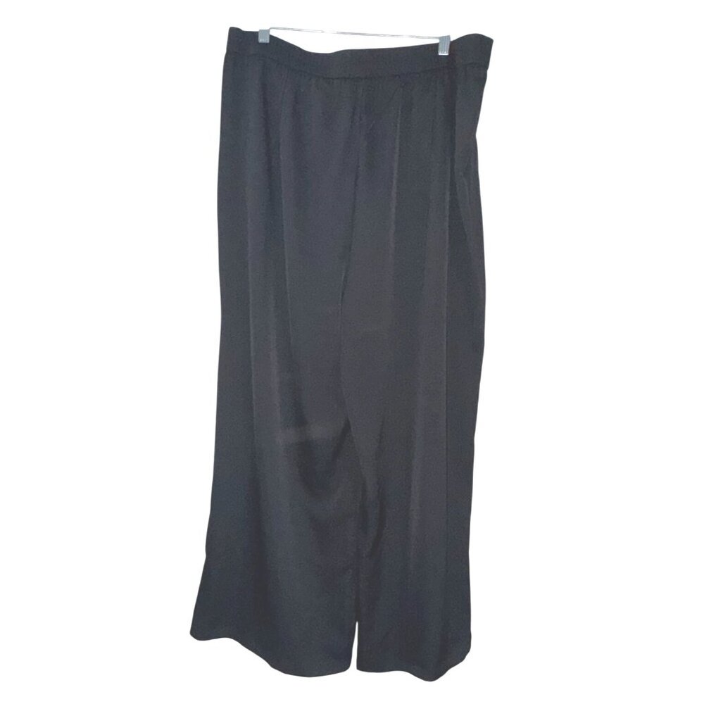 PrettyGarden Chic Black Wide-Leg Pants XXL Elastic Waist Women's Casual Flowy - Picture 4 of 7
